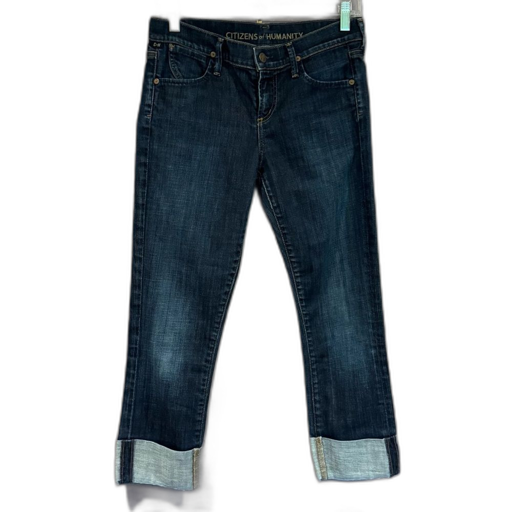 Citizens of Humanity Dark Blue Dani Cropped Straight Leg Jeans - 26